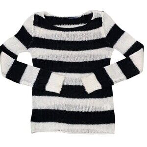 Brandy Melville Sweater Colette Black White Striped Wool Mohair Pullover Jumper